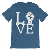 Exclusive Love Power White Text - Unisex short sleeve t-shirt