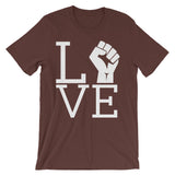 Exclusive Love Power White Text - Unisex short sleeve t-shirt