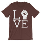 Exclusive Love Power White Text - Unisex short sleeve t-shirt