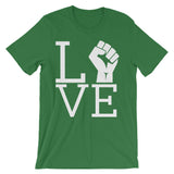 Exclusive Love Power White Text - Unisex short sleeve t-shirt