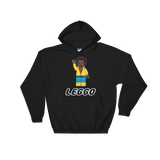 Leggo White Text Hoodie
