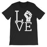 Exclusive Love Power White Text - Unisex short sleeve t-shirt