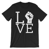 Exclusive Love Power White Text - Unisex short sleeve t-shirt